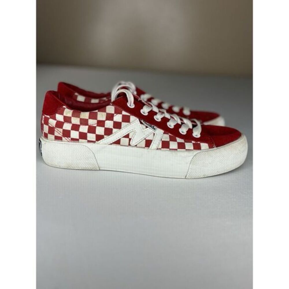 Women's‎ Mudd Poppy 59L Red/White Checkered Laced Sneakers Size 8